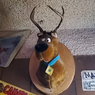 a stuffed reindeer on a plate
