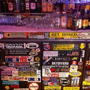 a variety of alcohol bottles