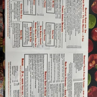 Breakfast menu 9.18.2022