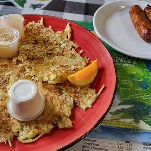 Potato pancakes and sausage