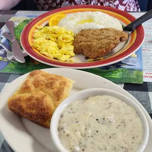Country fried steak.  Great  gravy