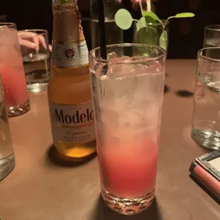 Modelo and watermelon cooler