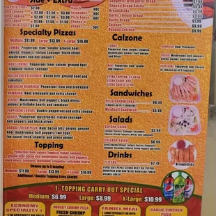 Updated menu as of April 2022