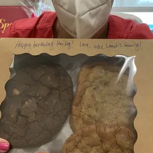 Special delivery to our dr! Great WARM cookies!!!