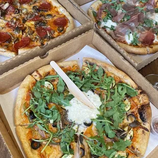 Pepperoni, Vegetarian, and Prosciutto