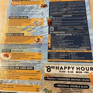 menu and prices