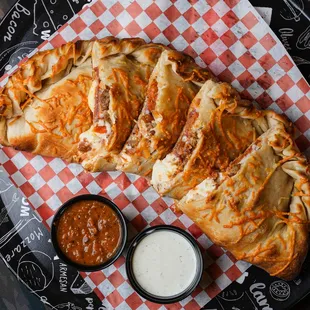 The MeatyZone | Cheesy Meat Combination Calzone | 12 Inch