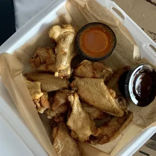 Wings with sauce on side-per our request
