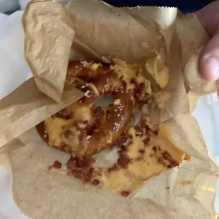 Soft pretzel with beer cheese