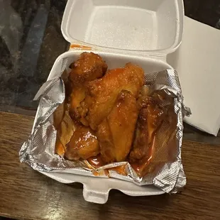 Half dozen Buffalo wings (to go)