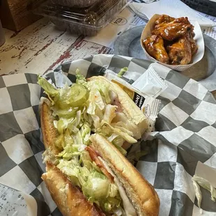Baked Hoagie and with Wings