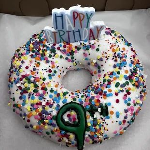Birthday donut special ordered for my son!