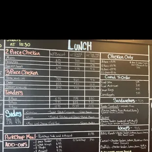 the menu