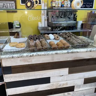 a display of donuts