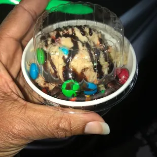 M&amp;M monster with extra m&amp;m and chocolate syrup
