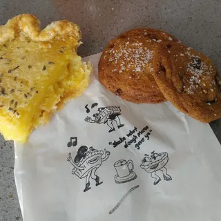 Slice of Lemon Lavender Chess Pie