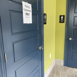There are bathrooms but only for customers.