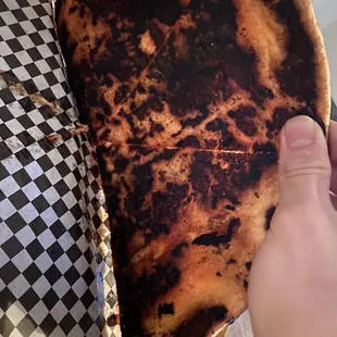 Burnt pizza