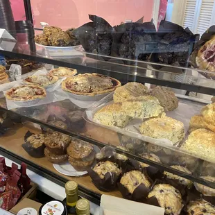 pastries and pastries on display