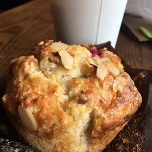 This is a raspberry almond muffin. It tasted even better that it sounds!!!