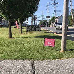Parking sign and direction