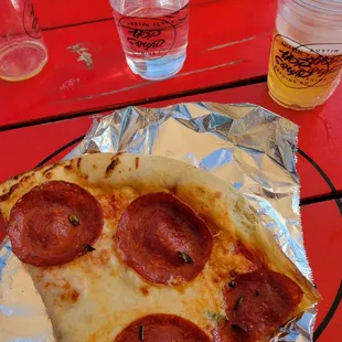 Pepperoni pizza and beer. My favorite meal!