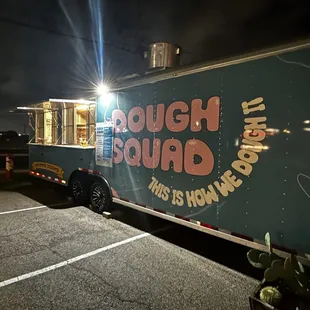 a food truck parked in a parking lot
