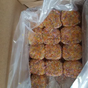 ows a box full of donuts