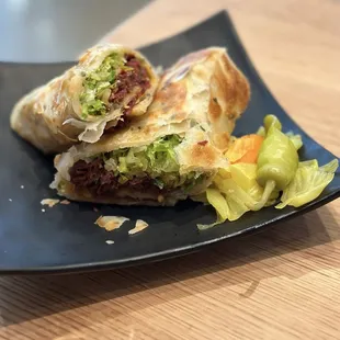 Spicy beef pancake roll