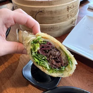 Spicy Beef Pancake Roll