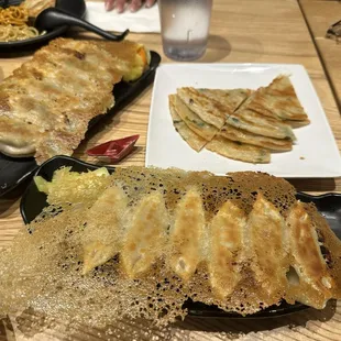 pot stickers and green onion pancakes