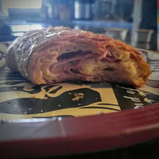Inside of the Ham and cheese croissant