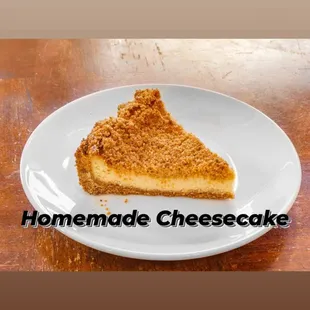 a slice of homemade cheesecake