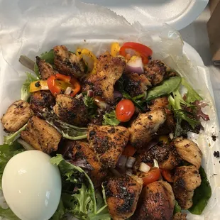 Grilled Chicken Salad (Sorry guys I don&apos;t think they offer it but the boiled egg is courtesy of my home lol)