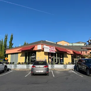 Outside of building. They are now open. Buy the bar isn't open yet. But the plan is have full bar.