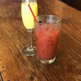 two drinks on a table