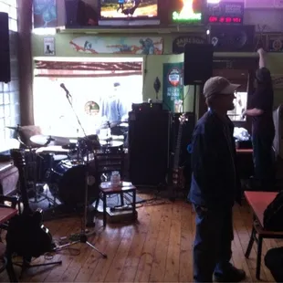 The band taking a break during St. Patrick&apos;s Day festivities 2011