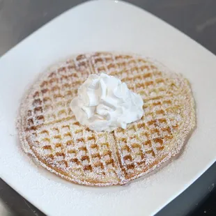 Powdered sugar waffle