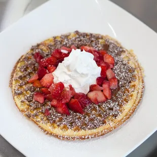 Strawberry nutella waffle