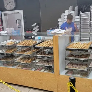 a display of donuts