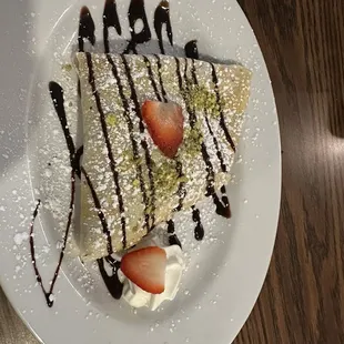 Strawberry, bananas Nutella crepe