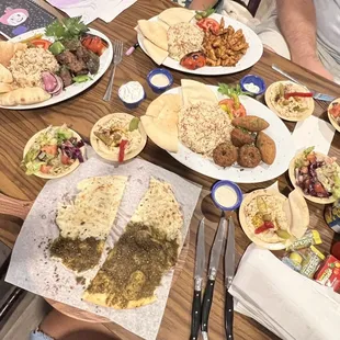 a table full of food