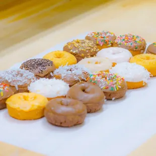 Buy 4 donuts get 1 regular free Buy 8 donuts get 2 regular free Buy 1 dozen get 3 regular cake donuts free