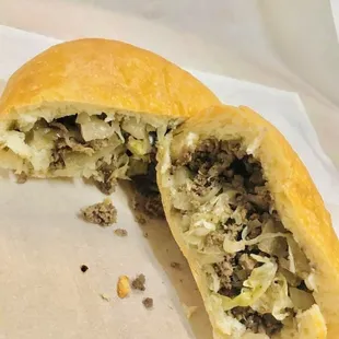 Bierocks ( German stuffed roll) -ground beef, cabbage, onions &amp; seasoning