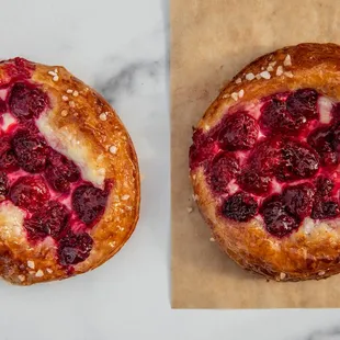 two different views of a pastry