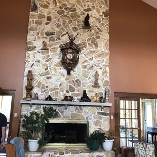 Inside the Inn. Fireplace area