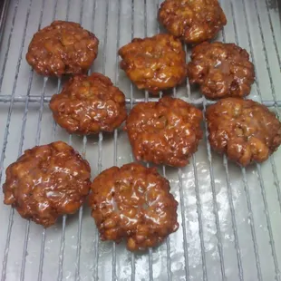 a close up of the doughnuts