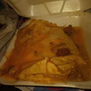 Carnitas wet burrito
