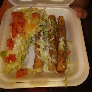 Naked taquitos no quacomole or sour cream