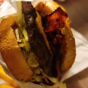 Bacon avocado cheeseburger